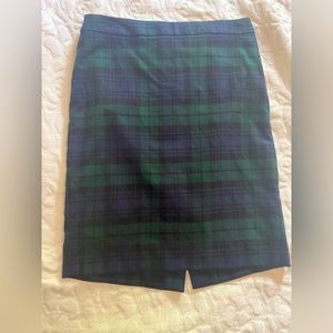 LAST Chance! J Crew Blue & Green Plaid Pencil Skirt, Size 4